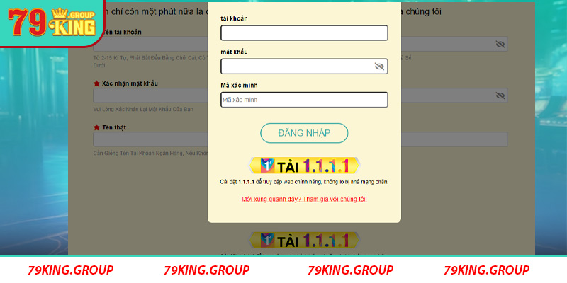 Các bước đăng ký 79king chi tiết